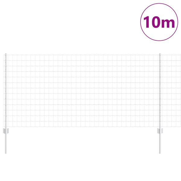 vidaXL St&auml;ngsel med stolpe Silver 1 x 10 m St&aring;l