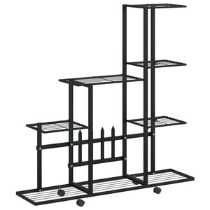 vidaXL V&auml;xtst&auml;ll p&aring; hjul 94,5x25x92,5 cm svart metall
