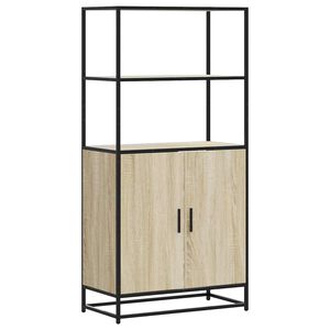 vidaXL H&ouml;gsk&aring;p sonoma-ek 68x35x139 cm konstruerat tr&auml; och metall