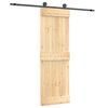 vidaXL Skjutd&ouml;rr Naturlig och svart 70 x 210 cm Massiv furutr&auml;d&ouml;rr