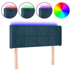 vidaXL S&auml;nggavel LED m&ouml;rkbl&aring; 83x16x78/88 cm sammet