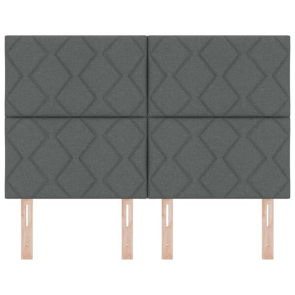 vidaXL Huvudgavel med huvudgavel M&ouml;rkgr&aring; 144 cm Konstl&auml;der