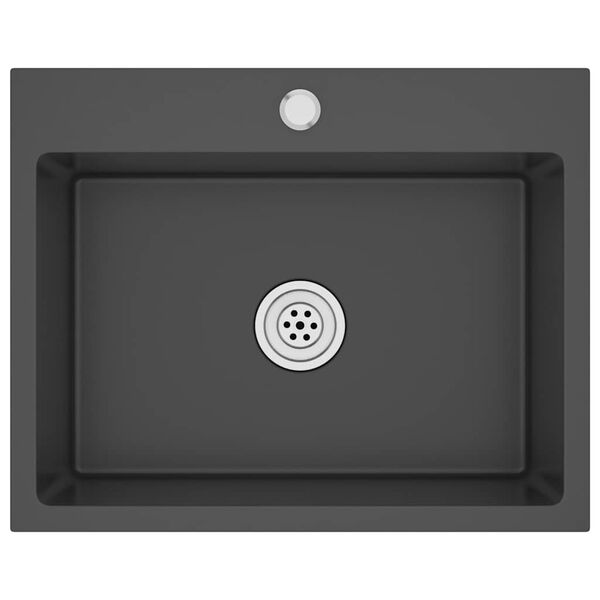 vidaXL Handgjord diskho svart rostfritt stål