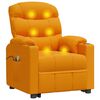 vidaXL Elektrisk massagefåtölj med uppresningshjälp mörkgul tyg