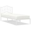 vidaXL S&auml;ngram utan madrass med huvudgavel metall vit 75x190 cm