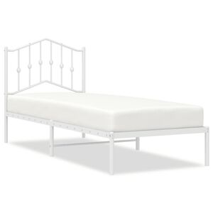 vidaXL S&auml;ngram utan madrass med huvudgavel metall vit 75x190 cm