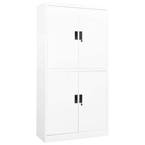 vidaXL Dokumentsk&aring;p vit 90x40x180 cm st&aring;l