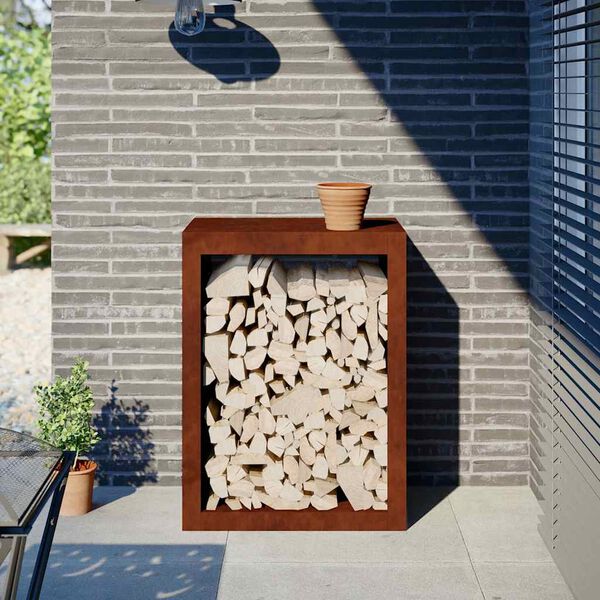 vidaXL Vedst&auml;ll 60x40x80 cm v&auml;derbest&auml;ndigt st&aring;l