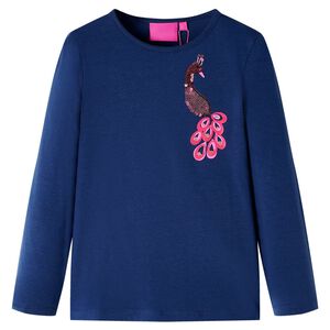 vidaXL T-shirt med l&aring;nga &auml;rmar f&ouml;r barn marinbl&aring; 104
