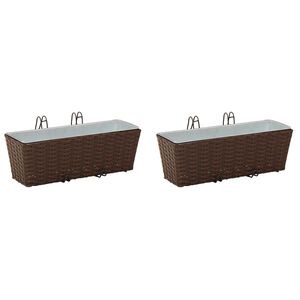 vidaXL R&auml;cke 2 st Brun 50 x 17 x 17 cm Metall
