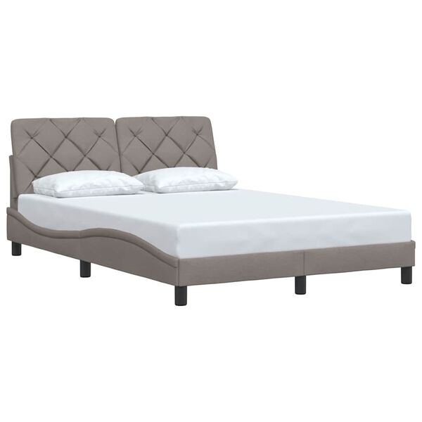 vidaXL Bed Frame without Mattress Taupe 140x200 cm Fabric
