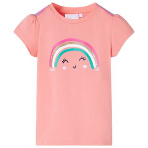 T-shirt f&ouml;r barn ljus korall 116