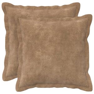 vidaXL Kudd&ouml;verdrag 2 st HOUTEN Taupe 35 x 35 cm Mikrofiber Fleece