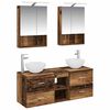 vidaXL Badrumsm&ouml;belset 5 pcs Gammalt tr&auml; Konstruerat tr&auml; och glas
