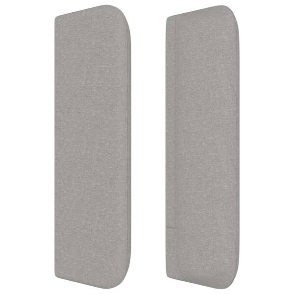 vidaXL S&auml;nggavel med kanter ljusgr&aring; 183x16x78/88 cm tyg