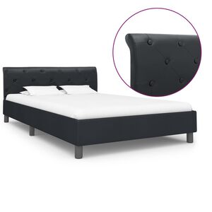 vidaXL S&auml;ngram utan madrass svart konstl&auml;der 120x200 cm