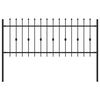 vidaXL Spikestaket ASTEN 200 x 130 cm Pulverlackerat st&aring;l Svart