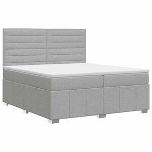 vidaXL Kontinentals&auml;ng med madrass Ljusgr&aring; 140 x 200 cm Tyg