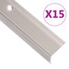vidaXL Trappnosings i L-form 15 st aluminium 90 cm champagne