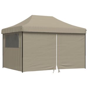 vidaXL Pop-Up hopf&auml;llbart partyt&auml;lt med 4 sidov&auml;ggar taupe