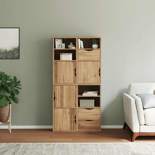 vidaXL Sidoskåp 4 st "ODDA" 40x24x79 cm massivt trä furu