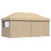 vidaXL Pop-Up hopf&auml;llbart partyt&auml;lt med 4 sidov&auml;ggar beige