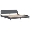 vidaXL Bed Frame "Dover" Dark Grey 200x200 cm Velvet