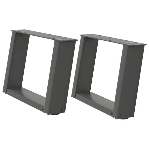 vidaXL Soffbordsben U-formade 2 st antracit 40x(30-31) cm st&aring;l