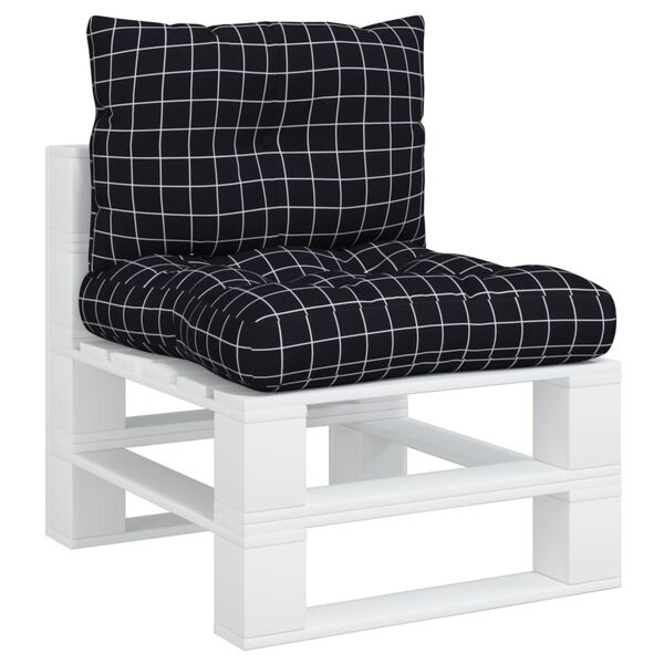 vidaXL Dynor till pallsoffa 2 st svart rutm&ouml;nster Oxford-tyg