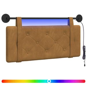 vidaXL H&auml;ngande s&auml;nggavel Med LED-lampa Brun Sammet