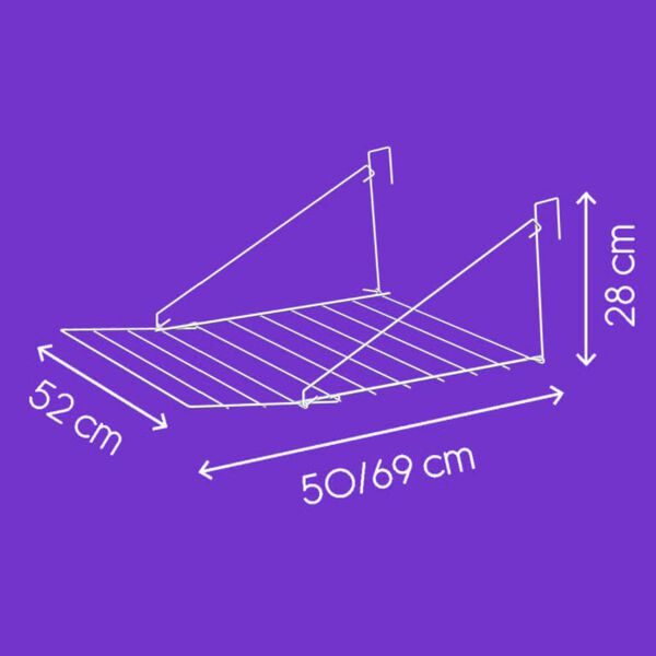 Tomado Hängande torkställning Breda 7 m vit