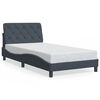 vidaXL Bed Frame with LED without Mattress Dark Grey 100x203 cm Velvet
