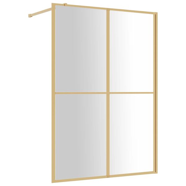 vidaXL Duschv&auml;gg med klart ESG-glas guld 140x195 cm