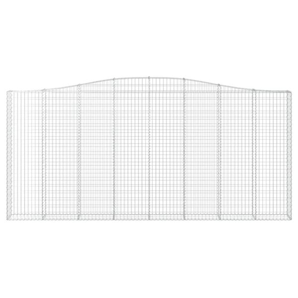 vidaXL Gabioner bågformade 6 st 400x30x180/200 cm galvaniserat järn