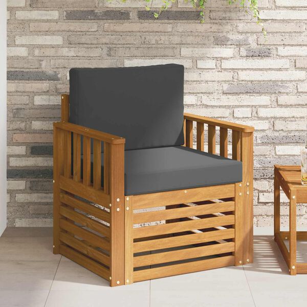 vidaXL Utomhussoffset Massivt akaciatr&auml; och polyester Naturf&auml;rg