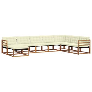 vidaXL Utomhussoffset med kudde 8 pcs Naturlig och Gr&auml;dde
