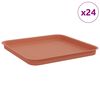 vidaXL Fyrkantig Blomkruka 24 st Murgr&ouml;n 32 x 32 x 2,5 cm Plast