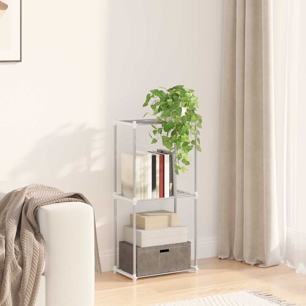 vidaXL Tubular Shelf med lagring Vit 43 x 27 x 90 cm Aluminium