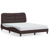 vidaXL Bed Frame with LED without Mattress "Hvar" Dark Brown 140x200 cm Fabric