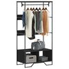 vidaXL Garderob svart 90x50x180 cm konstruerat trä