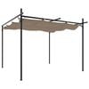 vidaXL Pergola med inf&auml;llbart tak taupe 295x292x230 cm