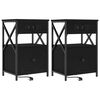 vidaXL Nattduksbord 2 pcs Svart Ek 40 x 31 x 60 cm Konstruerat tr&auml;