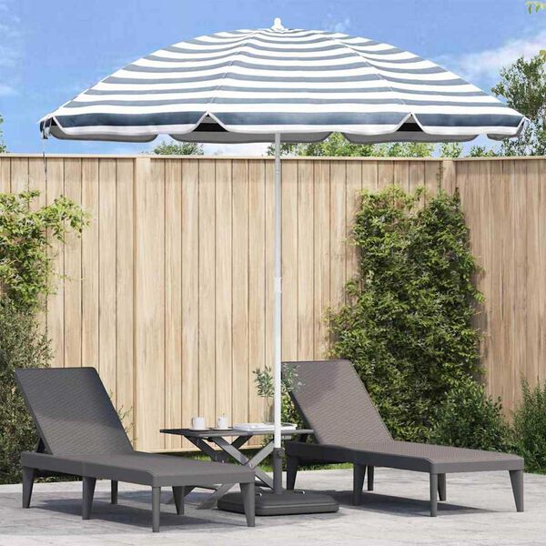 vidaXL Badparasol Blå och Vit 263 x 263 x 272 cm Polyester och metall