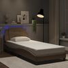 vidaXL Bed Frame with LED without Mattress "Zadar" Cappuccino 100x200 cm