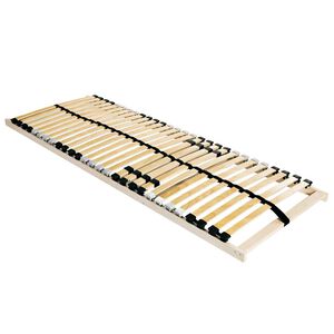 vidaXL Ribbad s&auml;ngbotten Brun 70 x 190 cm Massivt boktr&auml;