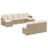 vidaXL Soffgrupp f&ouml;r tr&auml;dg&aring;rd med dynor 10 delar beige konstrotting