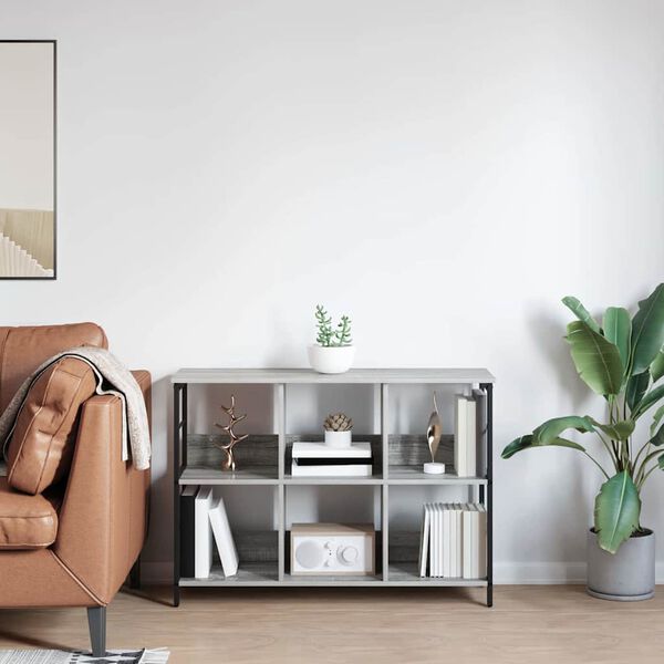 vidaXL Hyllsystem Gr&aring; Sonoma 102 x 32 x 72,5 cm Konstruerat tr&auml;