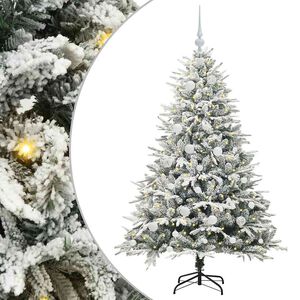 vidaXL Konstgjord F&ouml;rbelyst Julgran med Bollsats Gr&ouml;n 150 cm