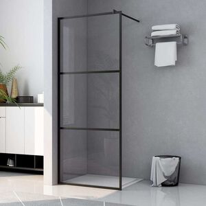 vidaXL Duschv&auml;gg med klart ESG-glas svart 90x195 cm