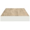 vidaXL Sv&auml;vande v&auml;gghyllor 2 st ek och vit 60x23,5x3,8 cm MDF
